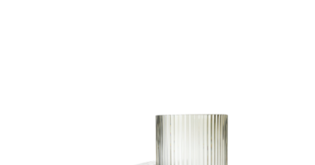 Balo Design Boutique | LYNGBY VASE H20.5 SMOKE MOUTH BLOWN GLASS